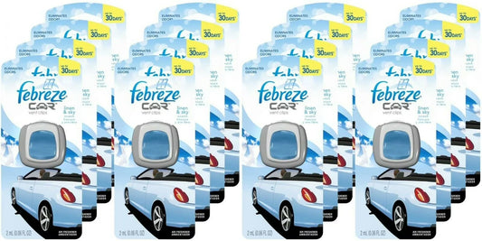 Febreze Car Vent Clips Air Freshener and Odor Eliminator, Linen and Sky -16 Pack