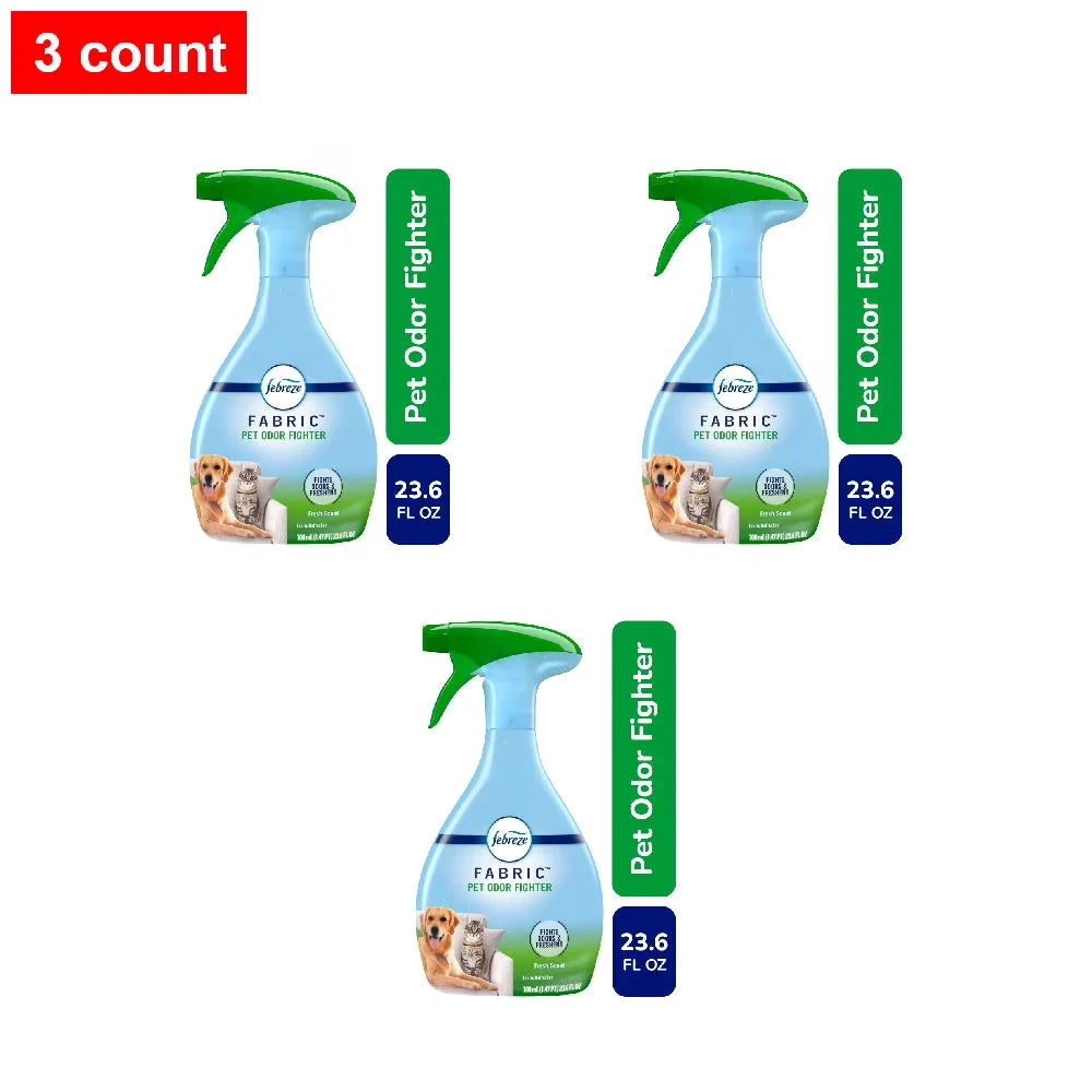 Febreze Fabric Spray Air Freshener Odor-Fighting Fabric Refresher Pet Odor Fighter 23.6 fl oz - 3 count