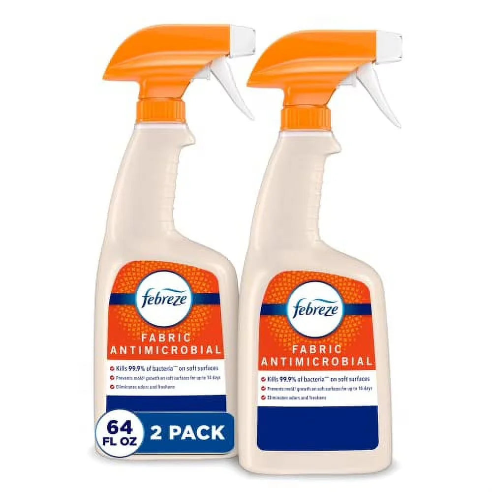 Febreze Fabric Spray, Odor Eliminator for Strong Odor, Sanitizing and Antimicrobial, 32 fl oz (2 Count)