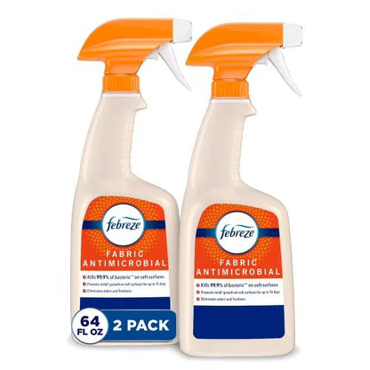 Febreze Fabric Spray, Odor Eliminator for Strong Odor, Sanitizing and Antimicrobial, 32 fl oz (2 Count)