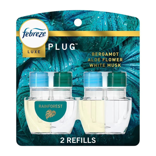 Febreze Luxe Plug Dual Refill Air Freshener Rainforest - 1.75 fl oz/2ct