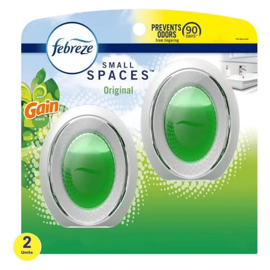 Febreze Odor-Eliminating Small Spaces Air Freshener, Gain Original Scent, 2 Count (Pack of 14)