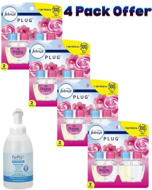 Febreze Plug In Air Freshener, Odor-Fighting Oil Refill, Downy April Fresh, 2 Refills
