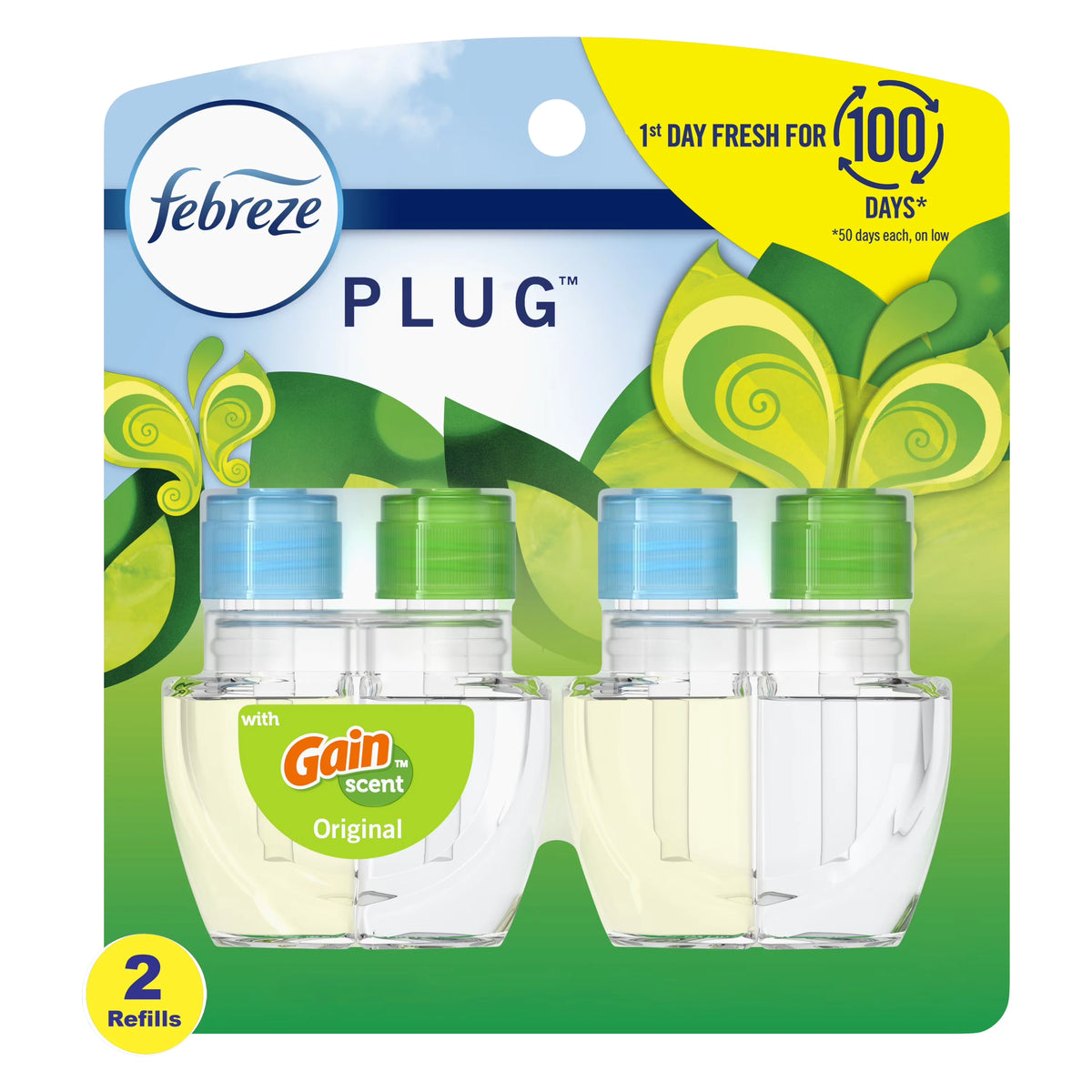 Febreze Plug In Air Freshener, Odor-Fighting Scented Oil Refill, Linen & Sky, 2 Refills