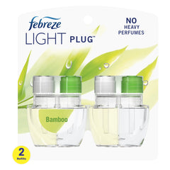 Febreze Plug In Air Freshener, Odor-Fighting Scented Oil Refill, Light Bamboo Scent, 2 Refills