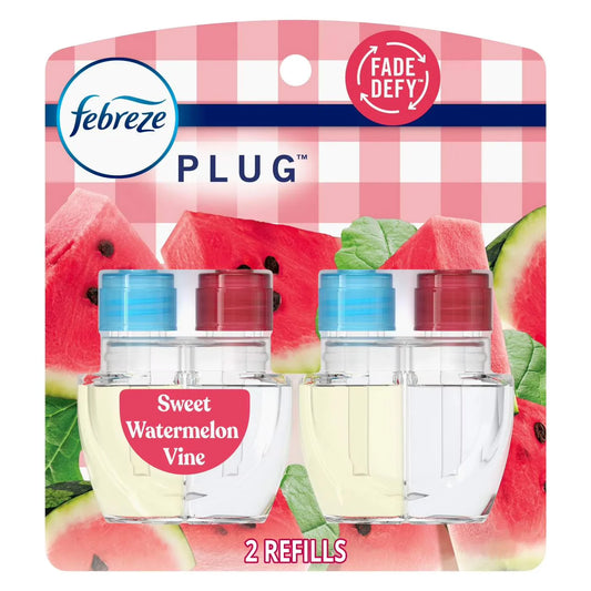 Febreze Plug In Air Freshener Scented Oil Refill - Sweet Watermelon Vine 2 pk