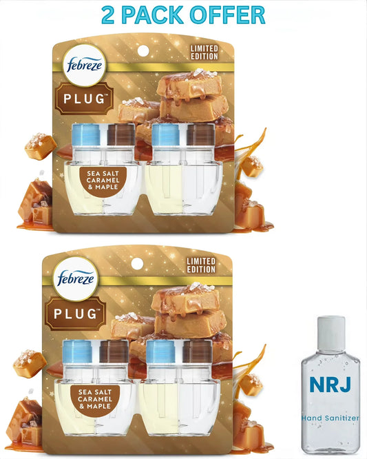 Febreze Plug Refill Odor-Fighting Air Freshener Sea Salt Caramel & Maple Scent, 3 Ct 0.87 fl oz Each