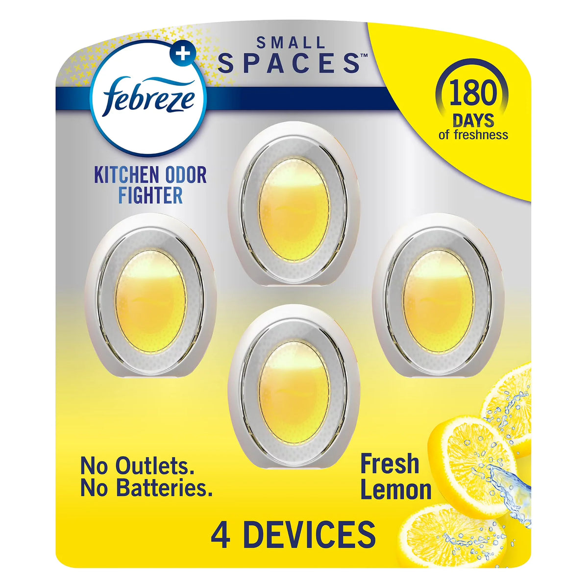 Febreze Small Spaces Air Freshener Heavy Duty Fresh Lemon.25 Fl. Oz, Pack Of 4