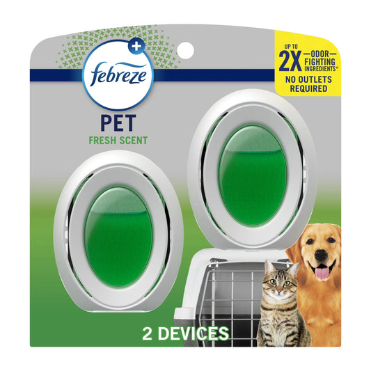 Febreze Pet Air Freshener, Small Spaces Odor-Fighting, Fresh, 2 Count