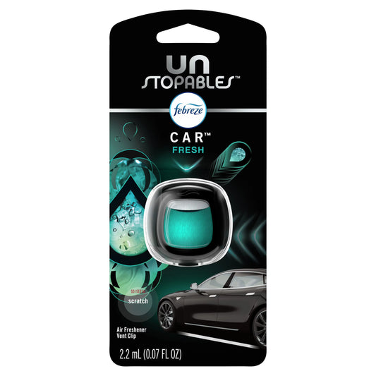 Febreze Unstopables Car Odor-Fighting Car Freshener Vent Clip Fresh, .07 fl oz. Car Vent Clip