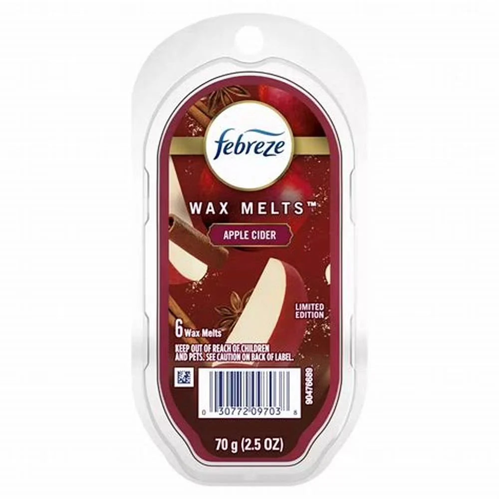 Febreze Wax Melts Air Freshener Refills, Apple Cider, 6 Count, 2.5 Oz Limited Edition