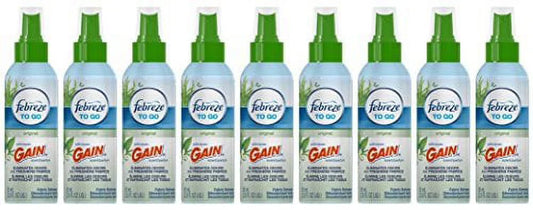 Febreze to Go Fabric Refresher with Gain Original Scent, 2.8 Oz (Pack of 9)