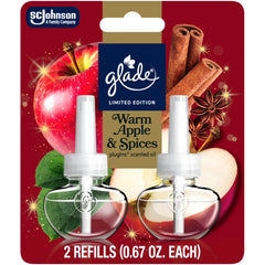 Glade® PlugIns® Refills Air Freshener, Warm Apple & Spices, 1.34oz., 2 Count