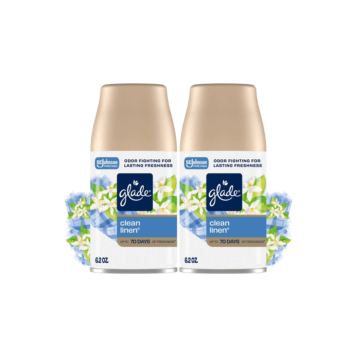 Glade Automatic Spray Refill, Air Freshener, Clean Linen®, 2 Refills, 2 x 6.2 oz