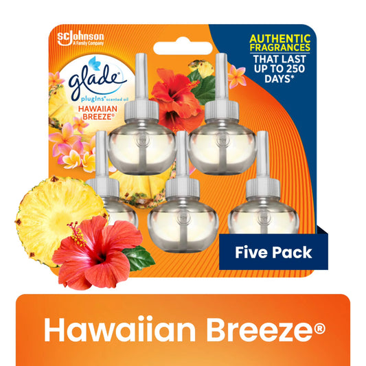 Glade PlugIns Scented Oil 10 Refills, Air Freshener, Hawaiian Breeze®, 10 x 0.67 oz