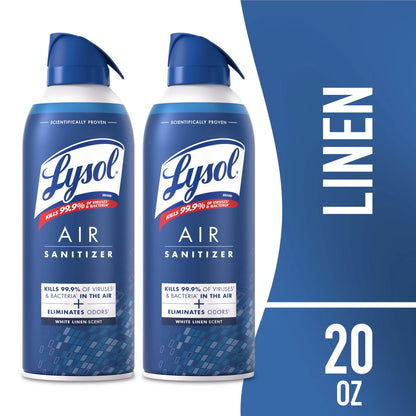 Lysol Air Sanitizer Spray - White Linen Scent, 10 oz (pack of 2)