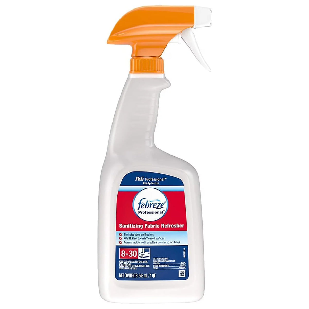Professional Sanitizing Fabric Refresher, Light Scent, 32 Oz Spray Bottle | Bundle of 5 Each