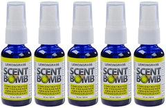 Scent Bomb Air Freshener Spray, 100 % Oil Based Concentrated Air Freshener, Air Freshener Spray for Car, Room, Bathroom and Odor Eliminator, Lemongrass, 5 Pack