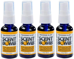 Scent Bomb Air Freshener Spray, 100 % Oil Based Concentrated Air Freshener, Air Freshener Spray for Car, Room, Bathroom and Odor Eliminator, Tangerine Blast, 4 Pack