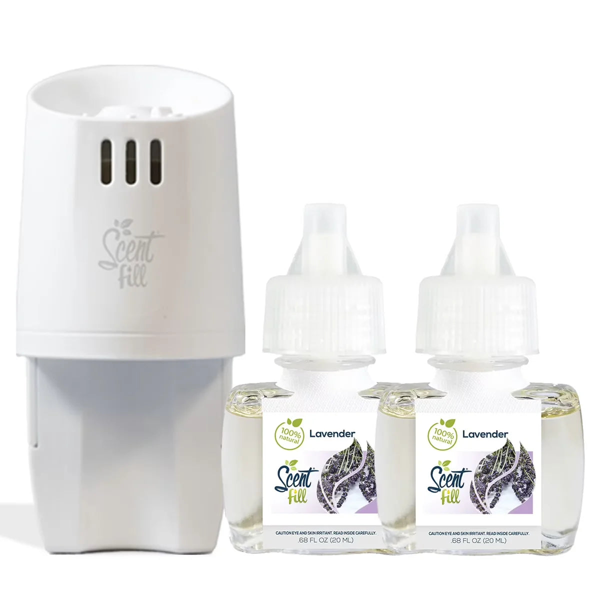 100% Natural Peppermint Plug in Air Freshener, Scented Oil Refills, 2 Refills + Diffuser