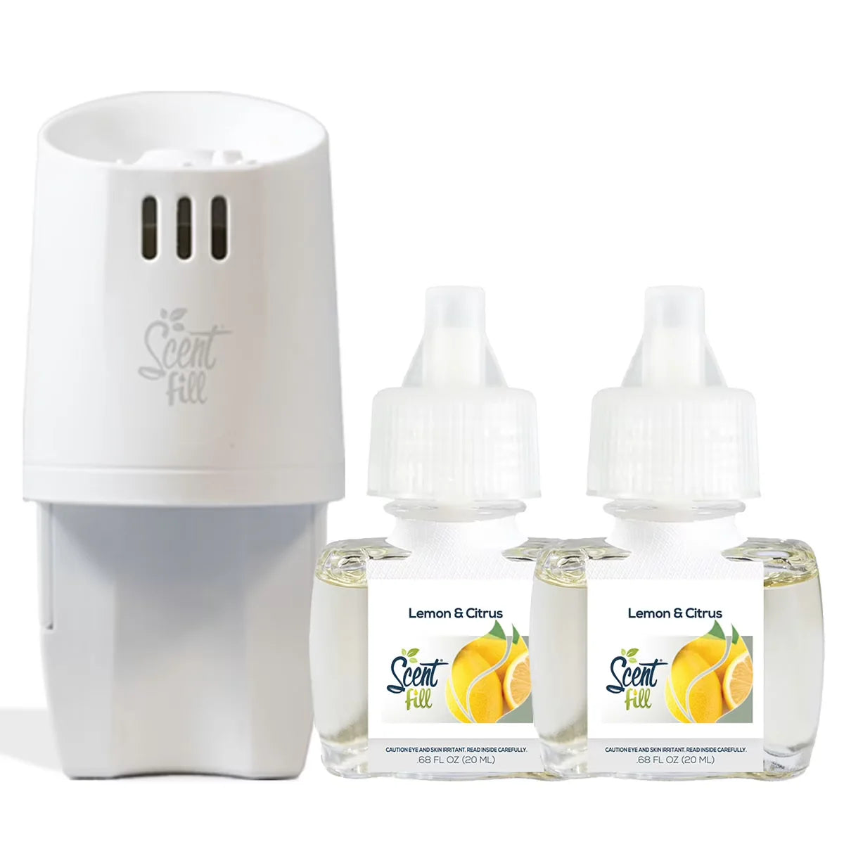 100% Natural Peppermint Plug in Air Freshener, Scented Oil Refills, 2 Refills + Diffuser