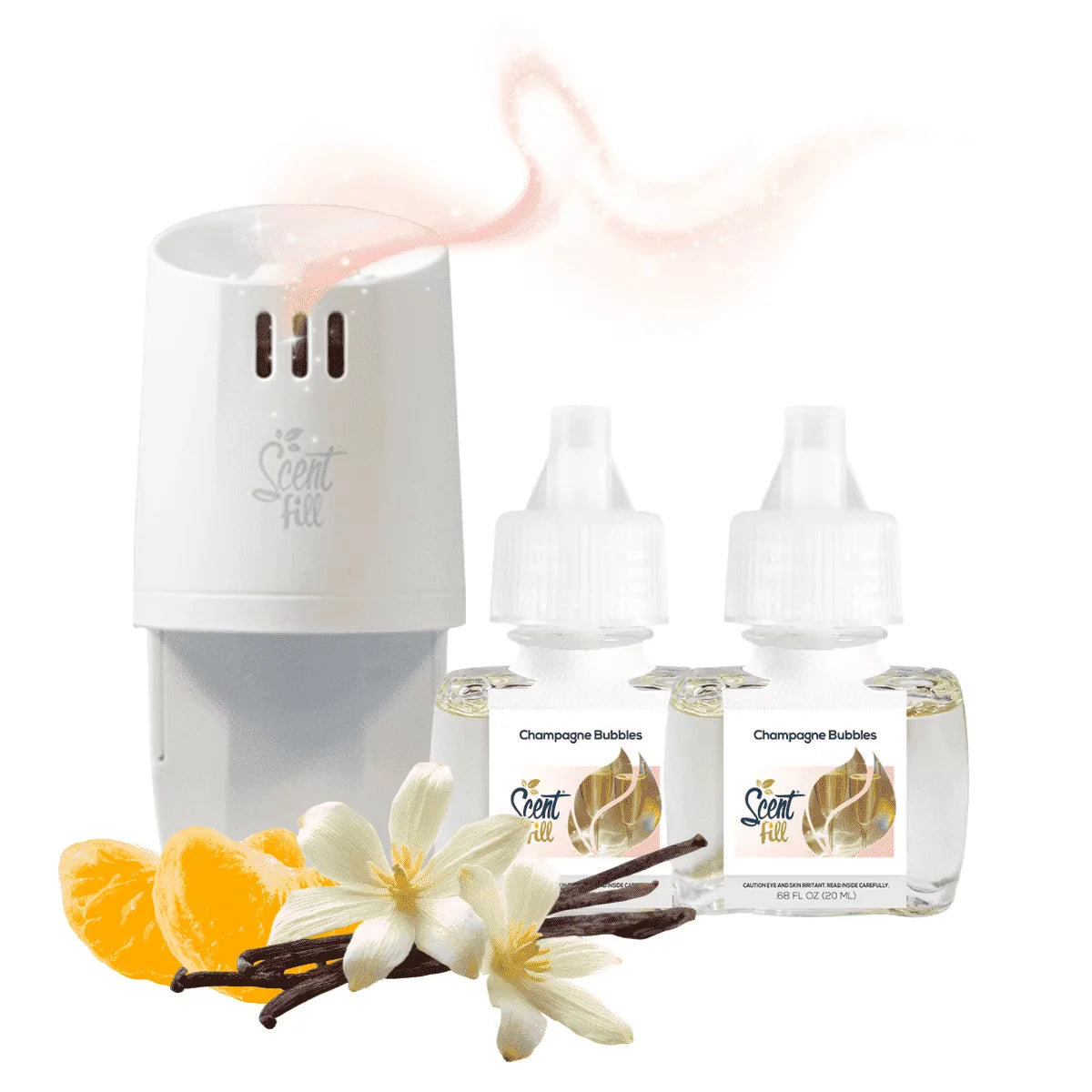 100% Natural Peppermint Plug in Air Freshener, Scented Oil Refills, 2 Refills + Diffuser