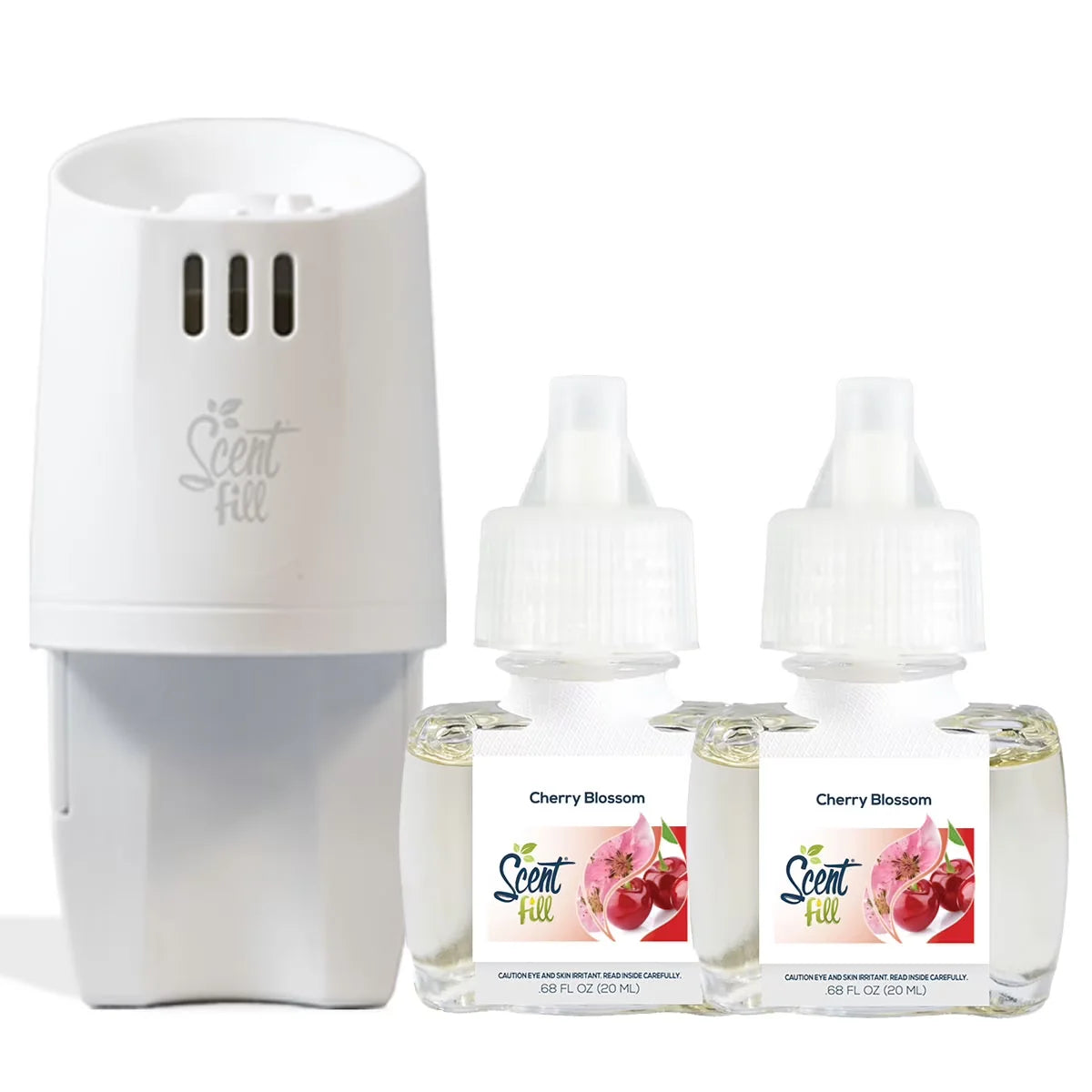 100% Natural Peppermint Plug in Air Freshener, Scented Oil Refills, 2 Refills + Diffuser