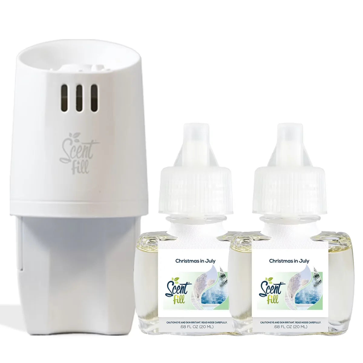 100% Natural Peppermint Plug in Air Freshener, Scented Oil Refills, 2 Refills + Diffuser