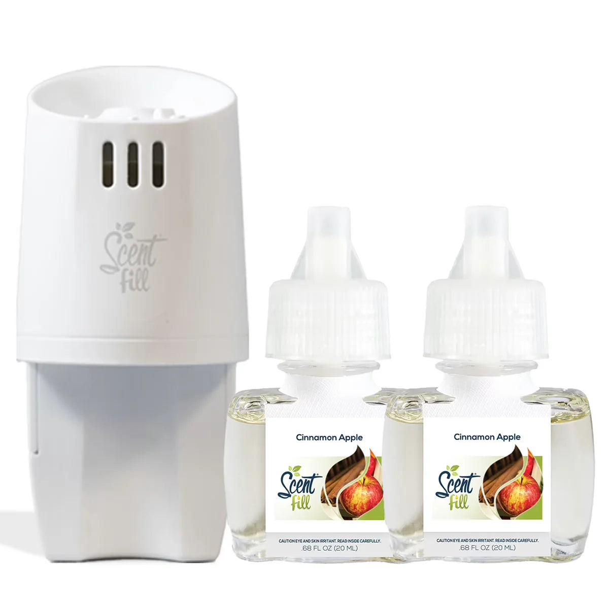 100% Natural Peppermint Plug in Air Freshener, Scented Oil Refills, 2 Refills + Diffuser