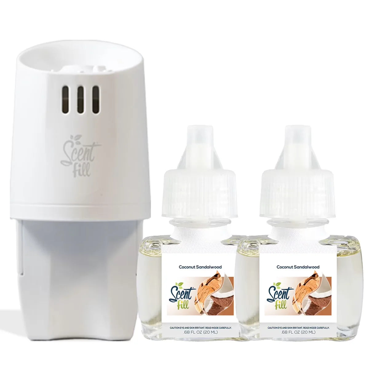 100% Natural Peppermint Plug in Air Freshener, Scented Oil Refills, 2 Refills + Diffuser