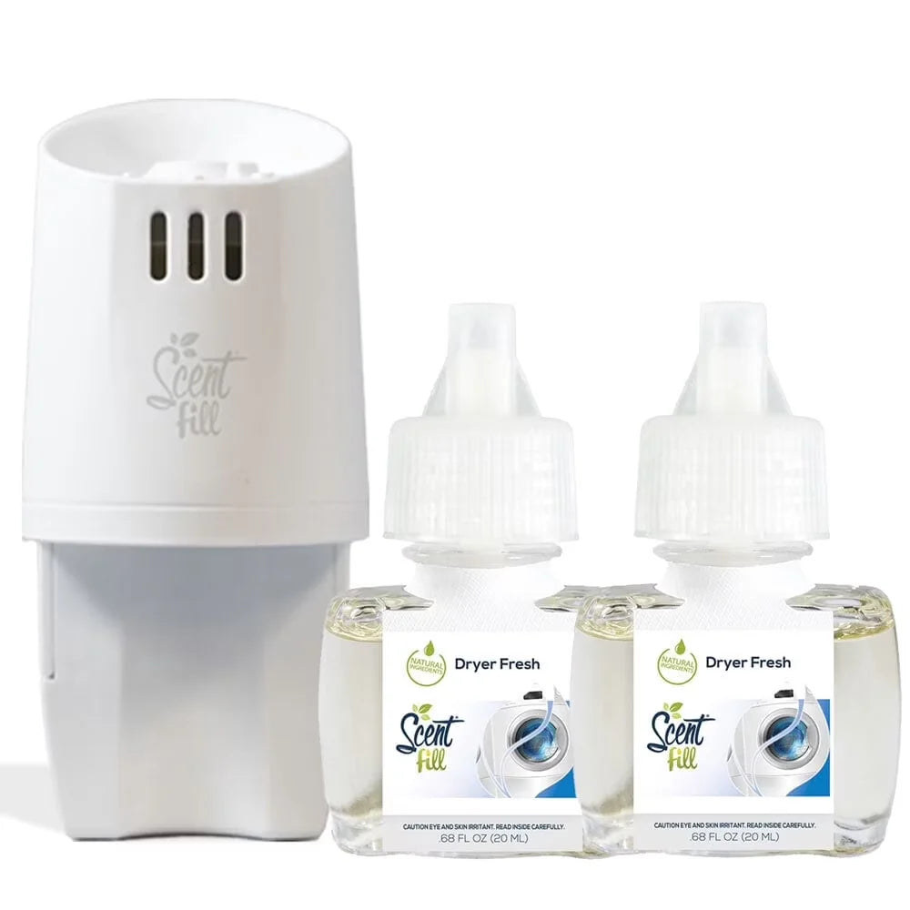 100% Natural Peppermint Plug in Air Freshener, Scented Oil Refills, 2 Refills + Diffuser