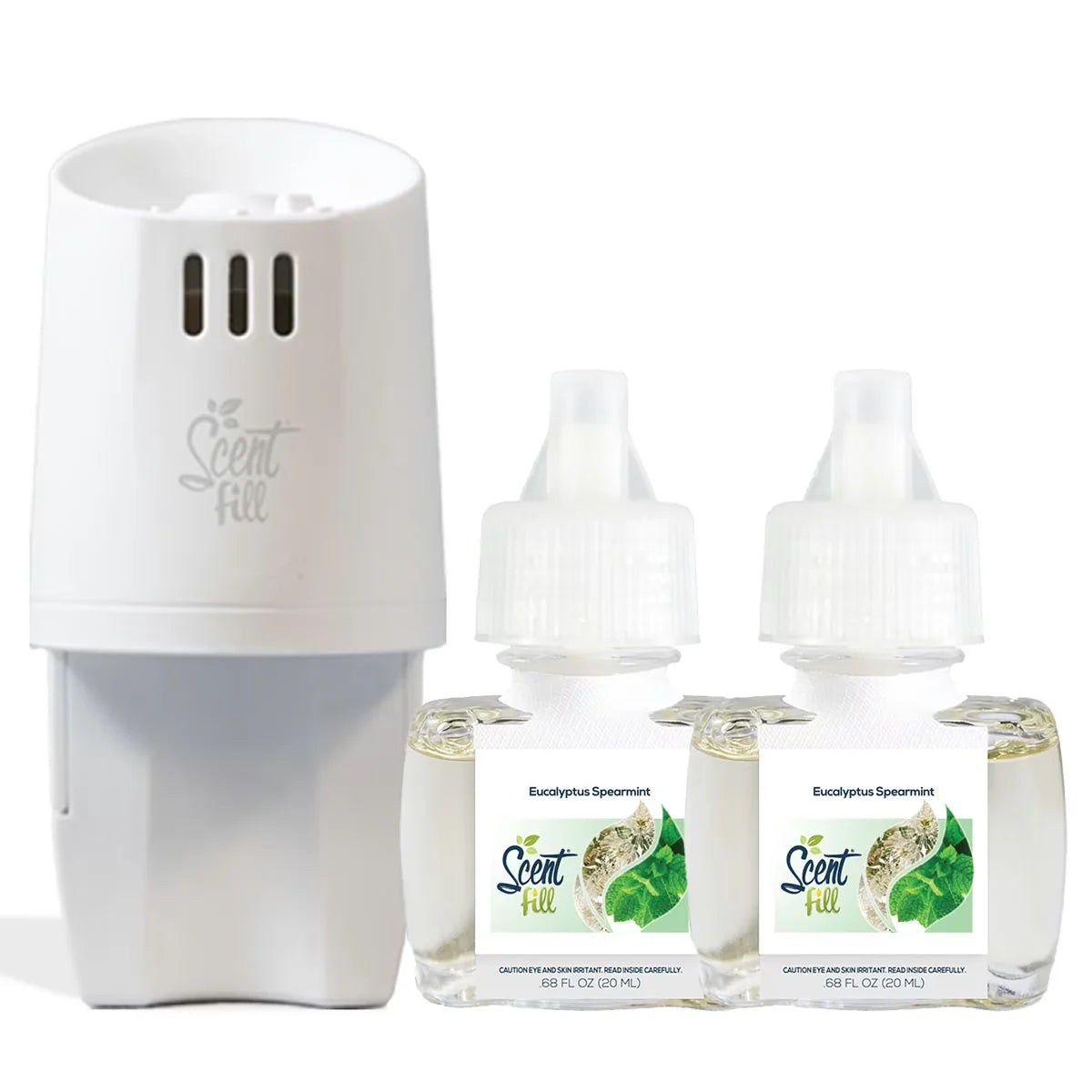 100% Natural Peppermint Plug in Air Freshener, Scented Oil Refills, 2 Refills + Diffuser