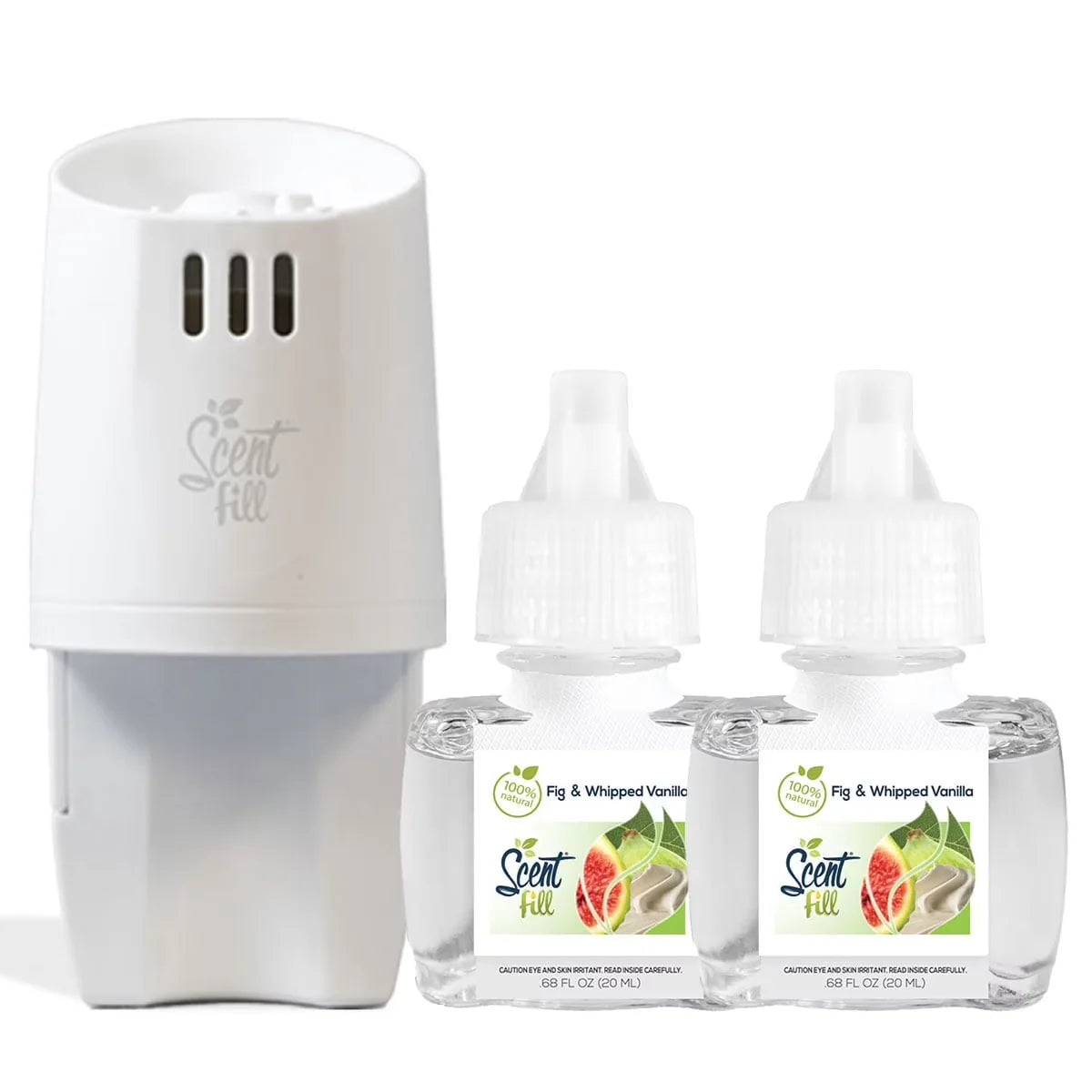 100% Natural Peppermint Plug in Air Freshener, Scented Oil Refills, 2 Refills + Diffuser