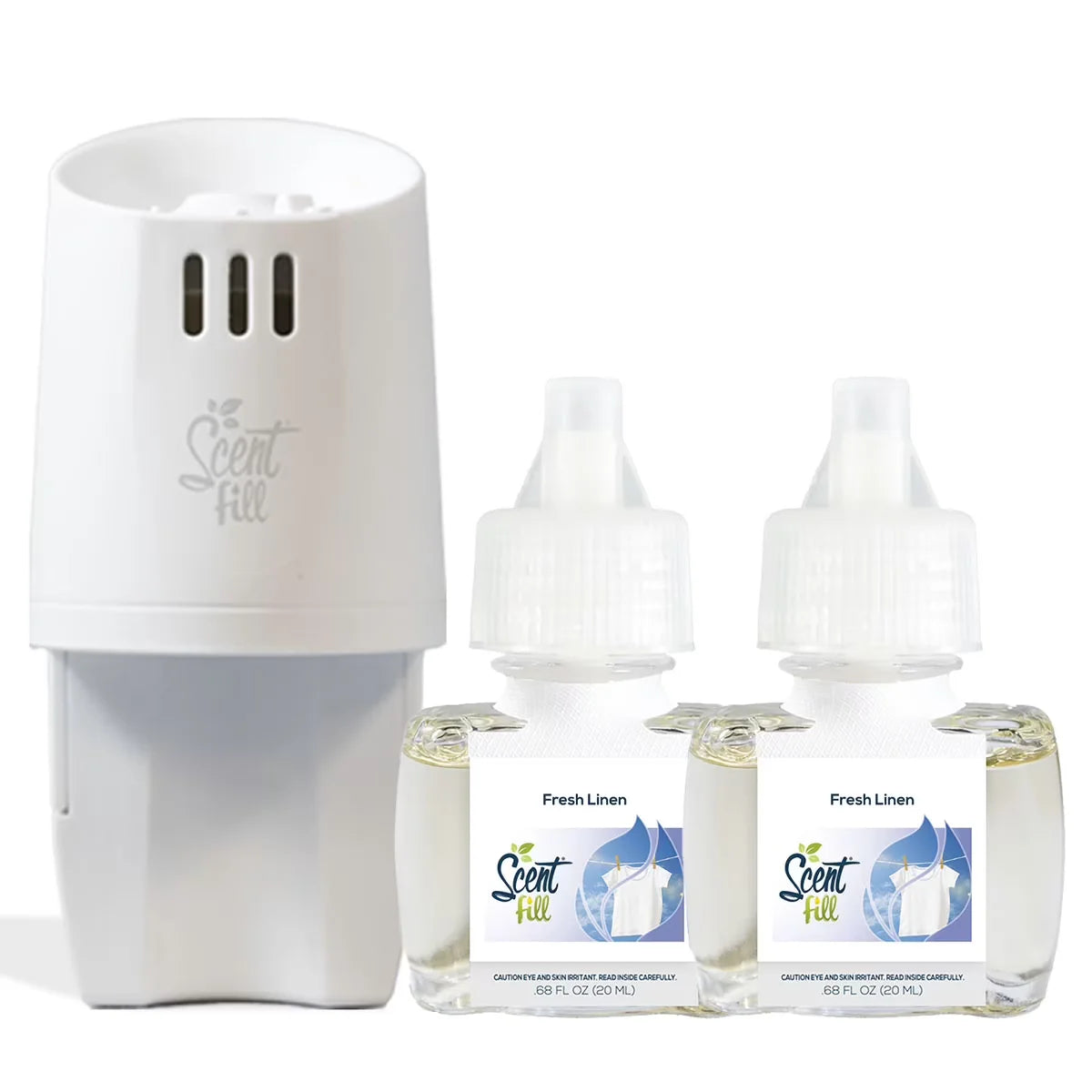 100% Natural Peppermint Plug in Air Freshener, Scented Oil Refills, 2 Refills + Diffuser