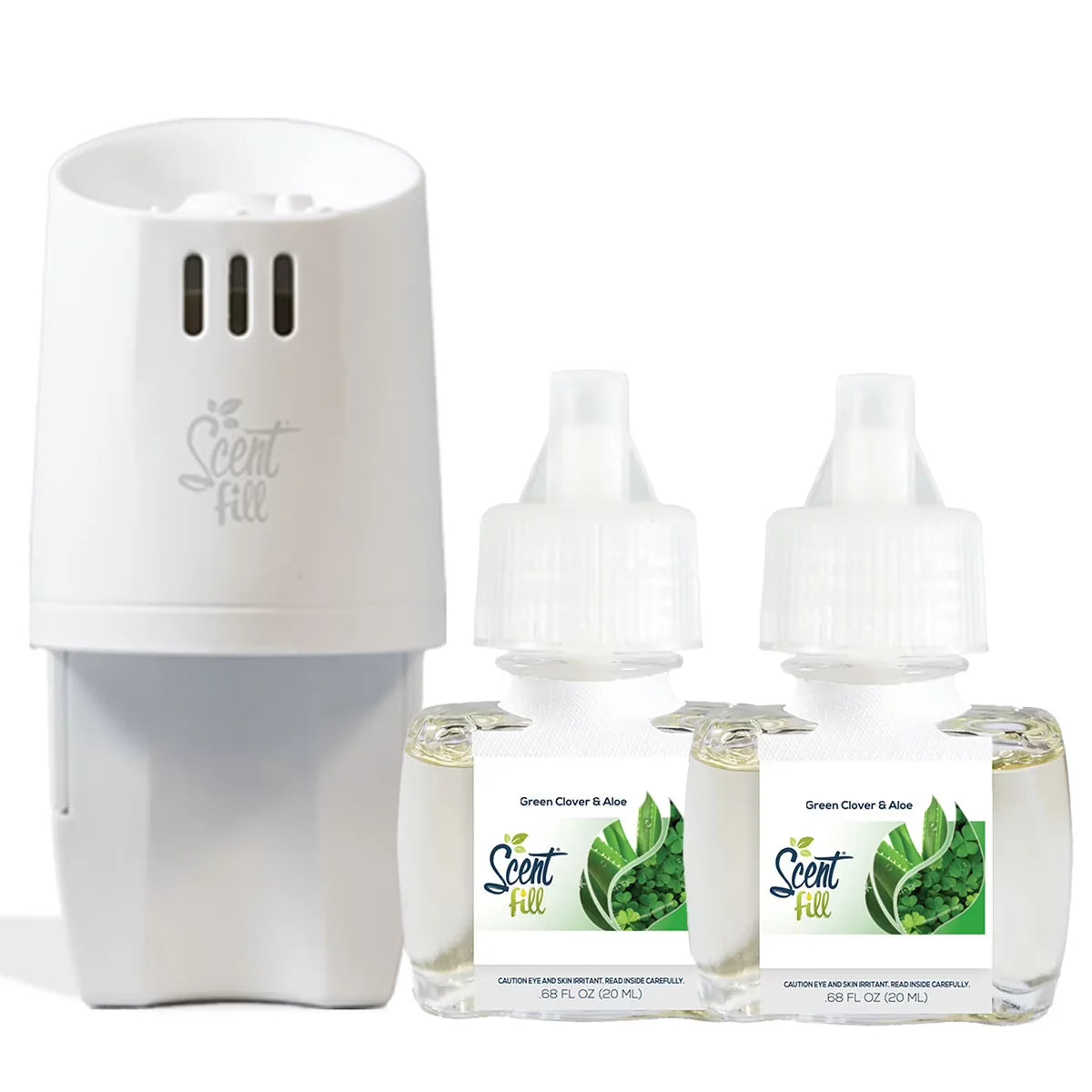 100% Natural Peppermint Plug in Air Freshener, Scented Oil Refills, 2 Refills + Diffuser