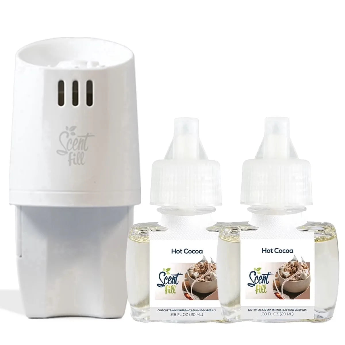 100% Natural Peppermint Plug in Air Freshener, Scented Oil Refills, 2 Refills + Diffuser