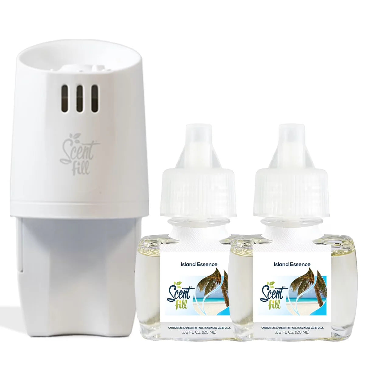 100% Natural Peppermint Plug in Air Freshener, Scented Oil Refills, 2 Refills + Diffuser