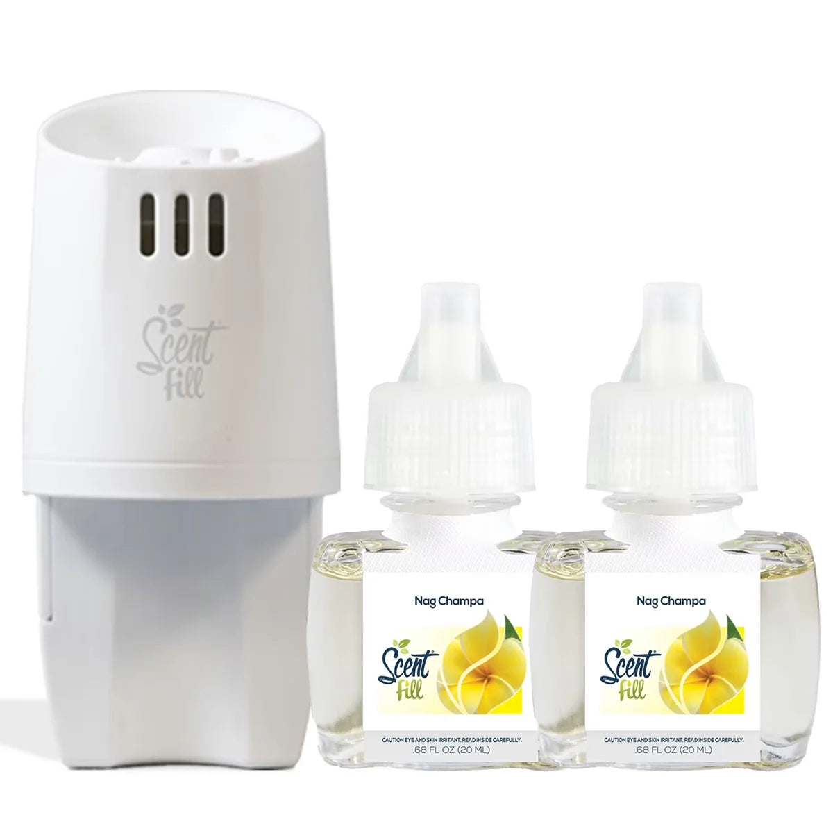 100% Natural Peppermint Plug in Air Freshener, Scented Oil Refills, 2 Refills + Diffuser