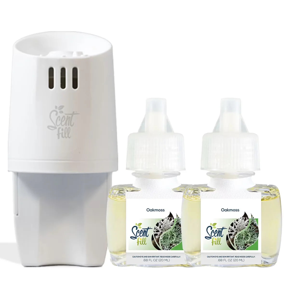 100% Natural Peppermint Plug in Air Freshener, Scented Oil Refills, 2 Refills + Diffuser