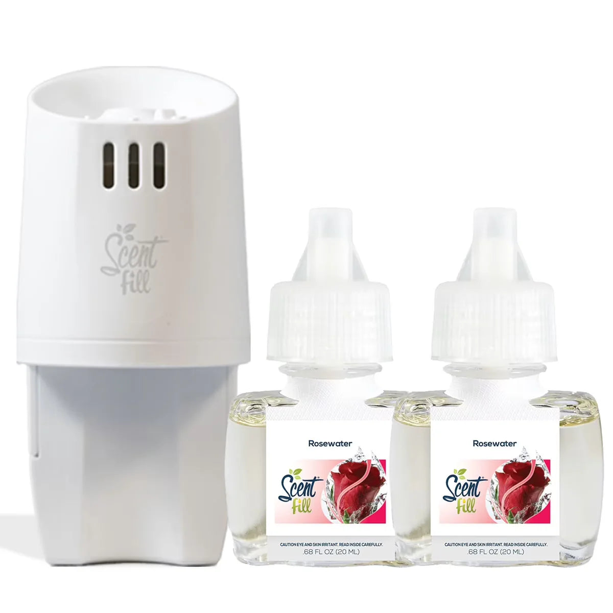 100% Natural Peppermint Plug in Air Freshener, Scented Oil Refills, 2 Refills + Diffuser