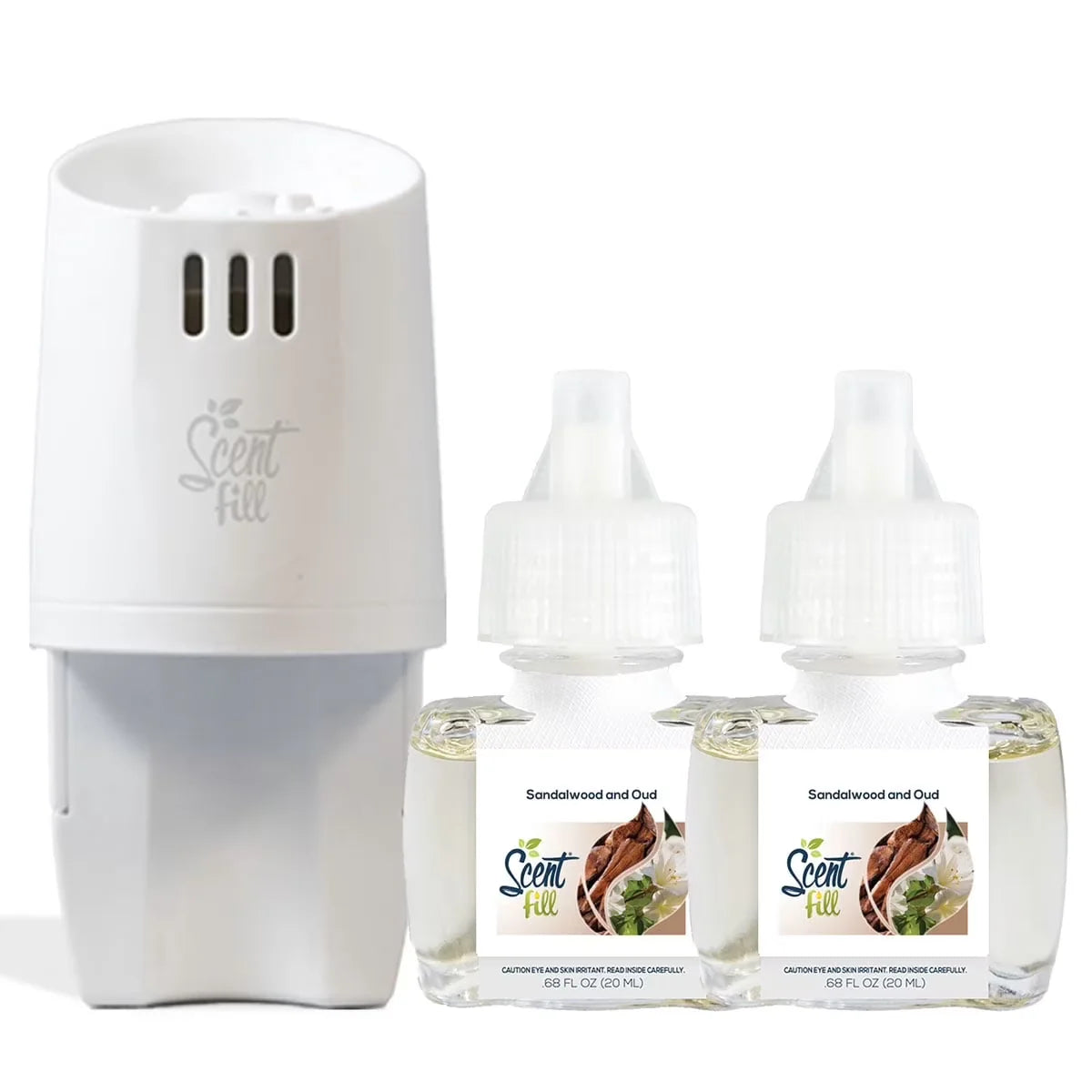 100% Natural Peppermint Plug in Air Freshener, Scented Oil Refills, 2 Refills + Diffuser