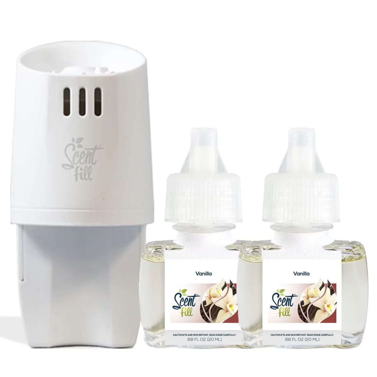 100% Natural Peppermint Plug in Air Freshener, Scented Oil Refills, 2 Refills + Diffuser